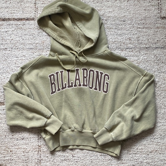Billabong Sweaters - Billabong Sage Green Cropped Hoodie
